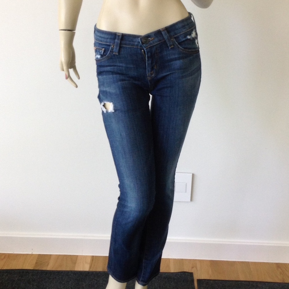 Hudson Skinny Distressed‎ Dark  Jeans W437DHA 25